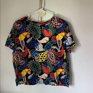 Zara paisley boxy tee